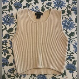 House of Harlow 1960 Ribbed Beige Sleeveless Top